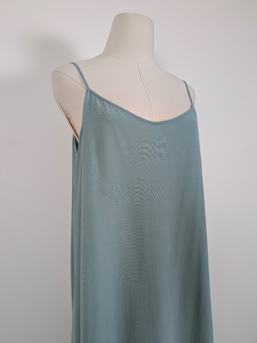 Eileen Fisher ELM Tencel Viscose Crepe Sundress Dress Size Large Seafoam Green - Picture 15 of 16